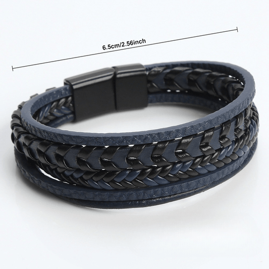 Hot Fashion Jewelry Men's Multi-Layer Rope Braided Bracelet Rope Bracelet Alloy Magnetic Buckle Bangle