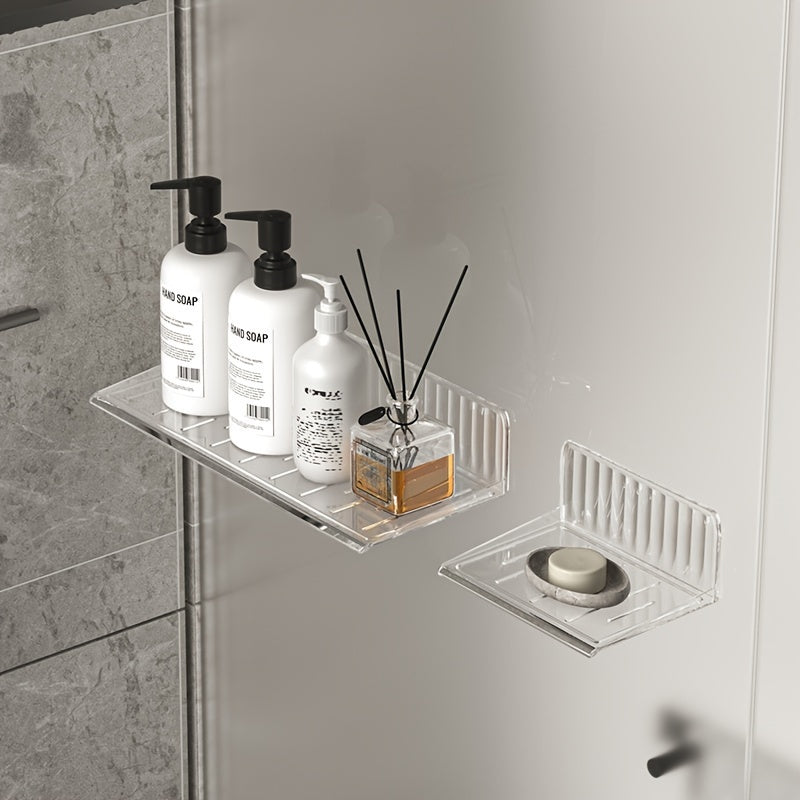 Optimize product title: Wall-Mounted Bathroom Storage Box - Perfect for Oragnizing Cosmetics and Makeup on Washstand