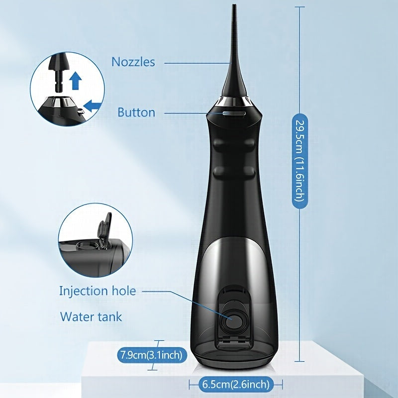 Professional Cordless Water Flosser - 350ml Large Water Tank, 8 Interchangeable Dental Tips, 5 Adjustable Cleaning Modes, USB Rechargeable, Waterproof, Portable, and Travel-Friendly Oral Irrigator for Effective Teeth Cleaning and Plaque Removal