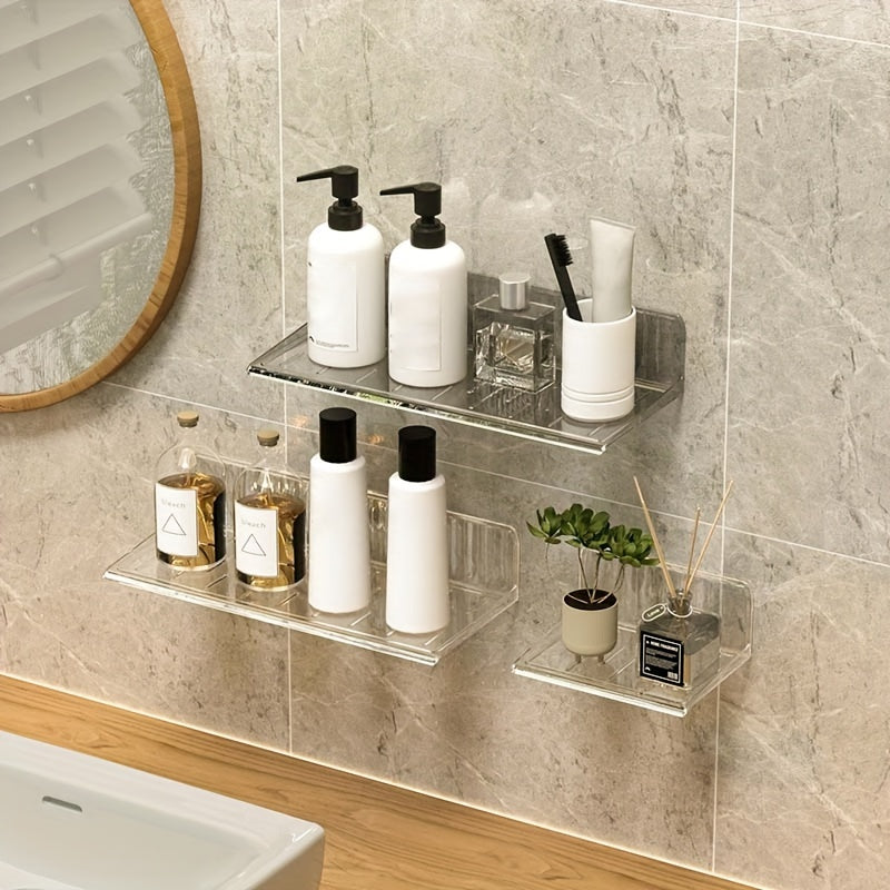 Optimize product title: Wall-Mounted Bathroom Storage Box - Perfect for Oragnizing Cosmetics and Makeup on Washstand