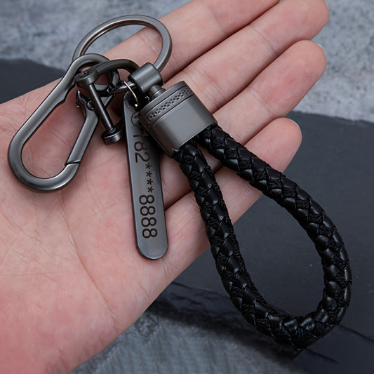 Car Keychain Pendant, High-end Men's Metal Woven Rope Keychain, Couple's Cool Keychain Pendant