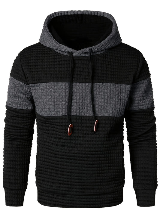 Stylish Men's Loose Fit Hoodie, Breathable Casual Long Sleeve Hooded Sweatshirt for Outdoor Activities