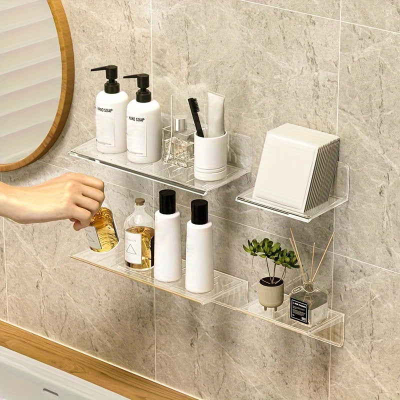 Optimize product title: Wall-Mounted Bathroom Storage Box - Perfect for Oragnizing Cosmetics and Makeup on Washstand